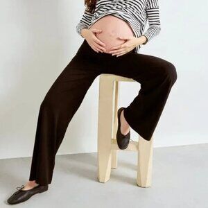 Spanx Double Waistband Mid Belly Maternity Flare Women Pants Size 1X Black